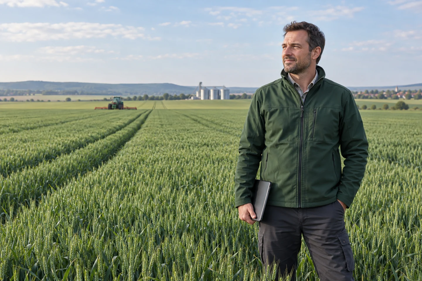 Inginer agronom într-o fermă de cereale
