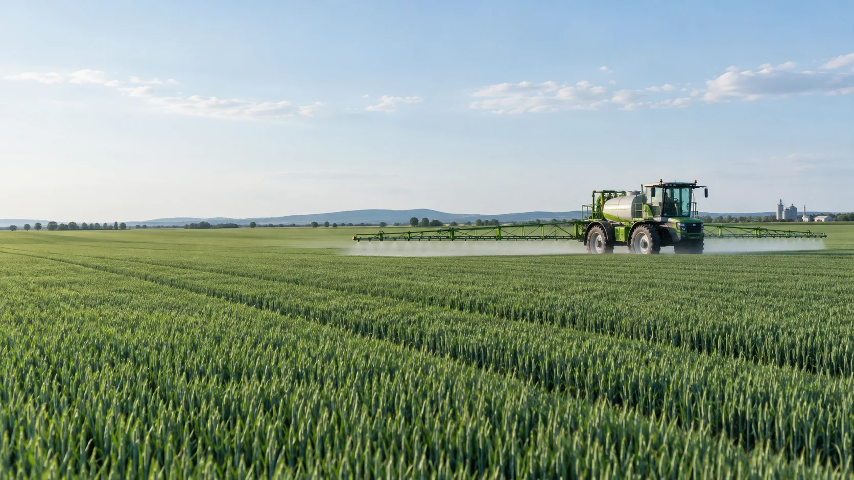 Utilaj de aplicare foliară într-o cultură agricolă